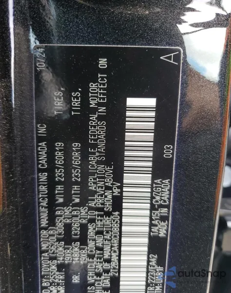 2024 Lexus Rx 350 Base from USA, damaged, VIN 2T2BAMCA4RC088504